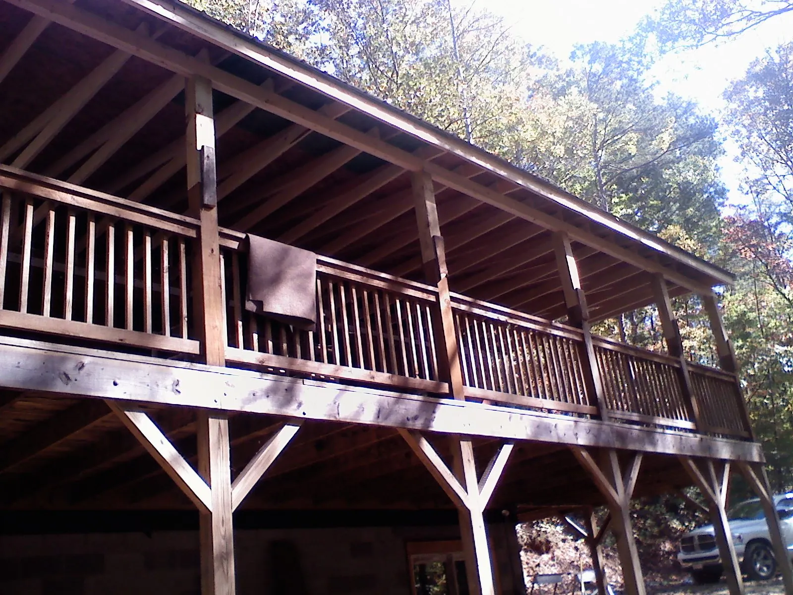 Timber framing under a new elevated porch and deck — Roof Leak Repair in Stateline by Roofing Brothers